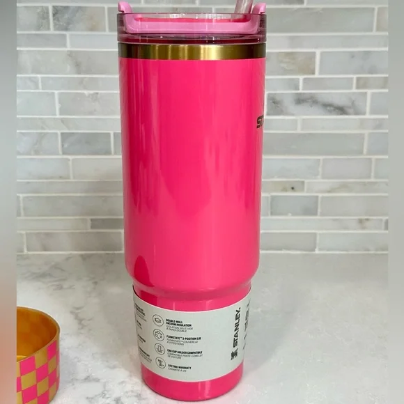 NEW Stanley Pink Parade 30oz Quencher 2.0 Tumbler woth Pink & Gold Boot